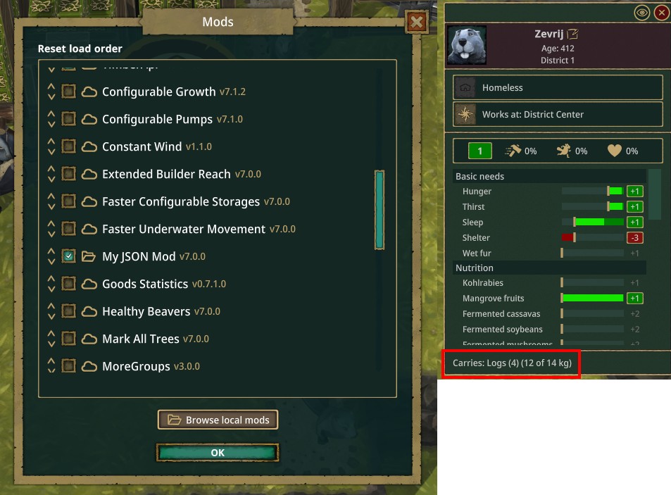 JSON mod